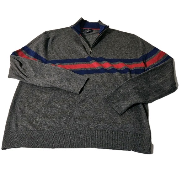 Brooks Brothers Other - Brooks Brothers Men's Merino‎ Wool 1/4 Zip Pullover Sweater Large Blue Red Gray